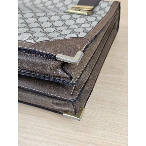 GUCCI Italy Supreme 16" Vintage Professor Lawyer Attorney Briefcase Attache Bag - Picture 10 of 15